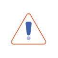 Warning triangle with exclamation mark icon in yellow on a transparent background