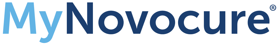 MyNovocure logo with modern wordmark design in blue