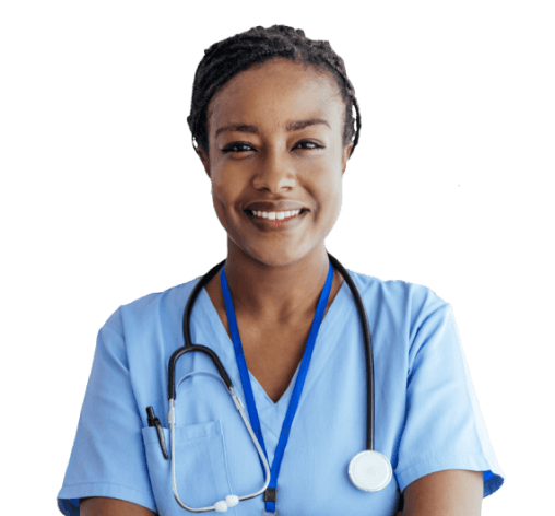 Smiling female doctor holding a clipboard in a medical office