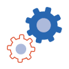 Troubleshooting guide illustration with technical icons and steps